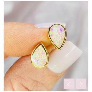 Chloe+Lois 14K Gold Pink Opal "Drop of Rosé" Studs